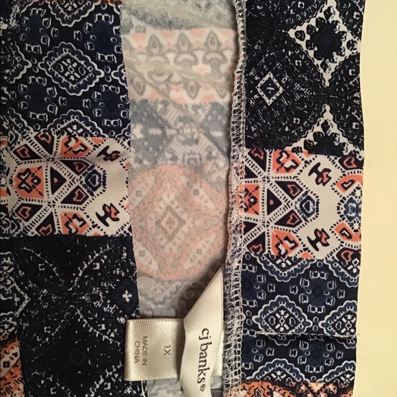 Blue, white and coral CJBanks maxi skirt 1x - Picture 3 of 3